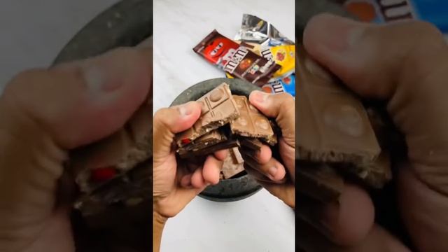 I Crushed M&M Bar & Turned it into Delicious Chocolate Ganache ? - Satisfying ASMR Video смотреть онлайн