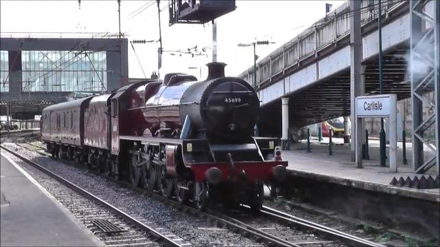 Steam returns to Carlisle with 45699 Galatea on The Hadrian on 16th May 2015 смотреть онлайн