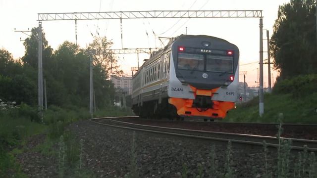 Электропоезд ЭД4М-0491 ЦППК Перегон Бекасово 1-Нара 3.07.2017 смотреть онлайн