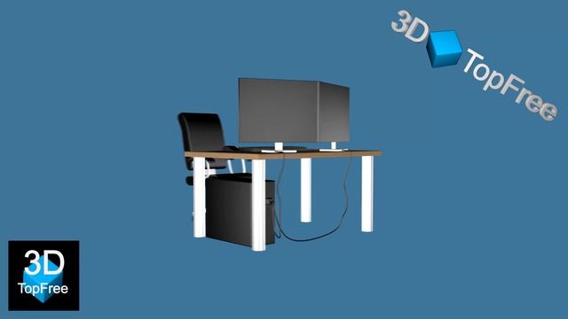 Pc Table - 3D Free Models - (c4d obj 3ds ) - www.3dtopfree.com смотреть онлайн