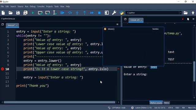 Python 44: Check if a string is composed of lower/upper case letters using islower()/isupper() смотреть онлайн