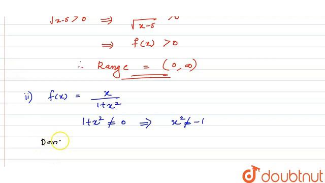 "Find the domain and range of the following functions:i)`f(x)=1/(sqrt(x-5) |Class 11 MATH | Doubtnu смотреть онлайн