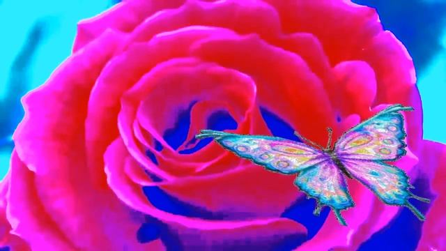 Футаж распускающаяся роза бабочка и летящие сердечки смотреть онлайн