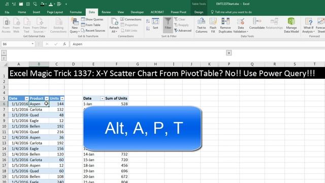 Excel Magic Trick 1337: No X-Y Scatter Chart From PivotTable!?!? Use Power Query Instead!!! смотреть онлайн