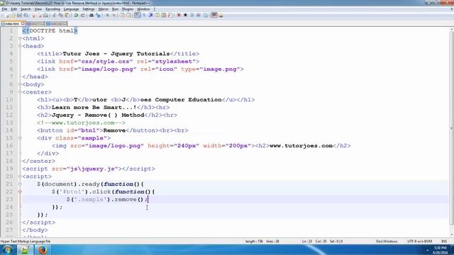 How to Use Remove Method in Jquery in Tamil смотреть онлайн