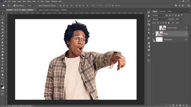 How to Make Vector Art Effect (REAL VECTOR) - Photoshop Tutorial смотреть онлайн
