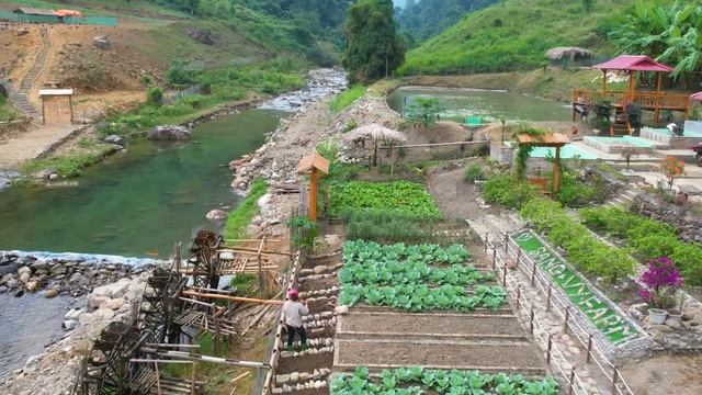 Sang and Vy use natural stone to make beautiful flower beds and vegetable gardens - Sang Vy garden смотреть онлайн