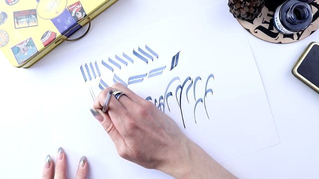 Каллиграфия плоской кистью: упражнения, урок готики! смотреть онлайн