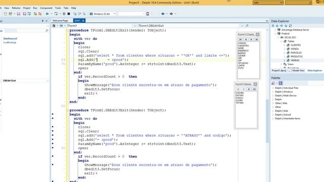 VERIFICANDO SITUAÇÃO E LIMITE DO CLIENTE COM UMA SIMPLES TFDQUERY FIREDAC - DELPHI 10.4 смотреть онлайн