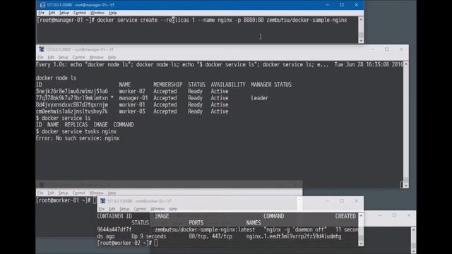 Docker Engine 1.12 - Swarm mode demo 2/2 смотреть онлайн