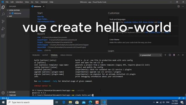 Curso VueJS - Hola Mundo en Vue CLI смотреть онлайн