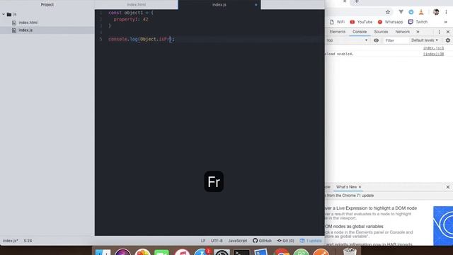 Object.isFrozen()-JavaScript Functions-ES6/ECMA2015/JavaScript 2019/JS смотреть онлайн