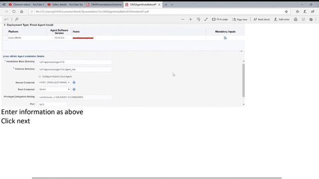 Cloud Control 13C setup part 4 OMS create agent PUSH method смотреть онлайн
