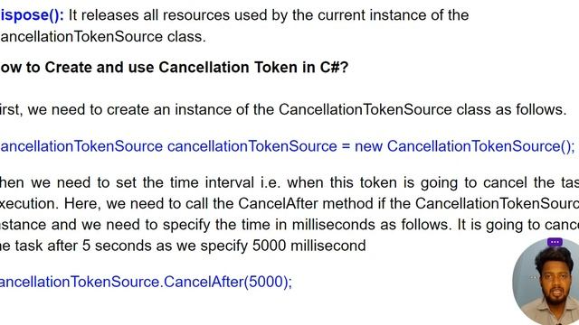 How to Cancel a Running Task in C# using CancellationToken | C# Async Programming Tutorial #csharp смотреть онлайн