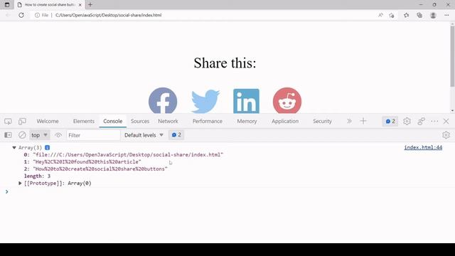 Social Share Buttons – JavaScript Tutorial смотреть онлайн