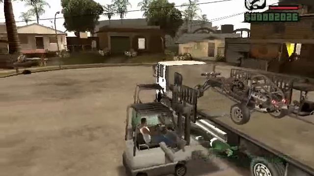 Grand Theft Auto San Andreas Trick putting a Car on the DFT-30 смотреть онлайн
