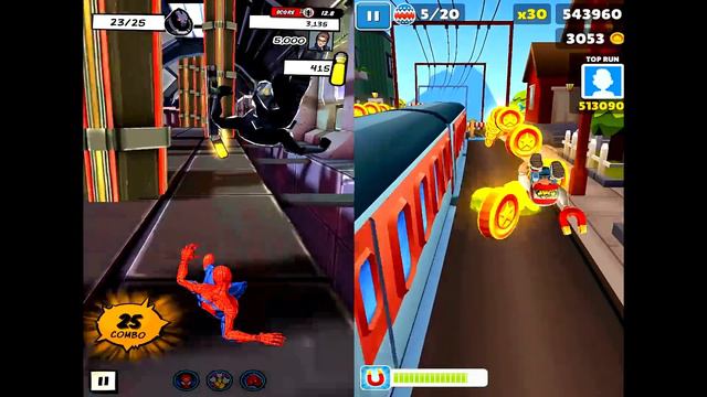 MARVEL Spider Man Unlimited VS Subway Surfers Iceland Android Gameplay смотреть онлайн