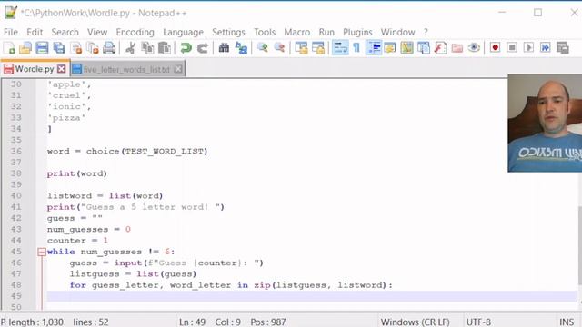 Make Wordle with Python: Start comparing words смотреть онлайн