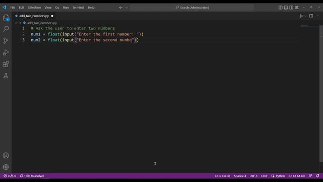 Write a Python Program to Add Two Numbers смотреть онлайн