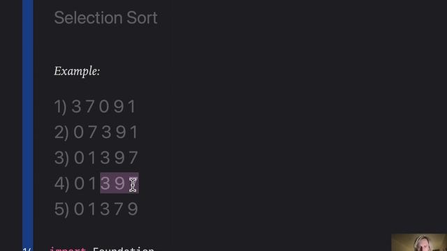 Сортировка выбором (Swift)