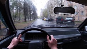 ВАЗ-2108 POV поездка в слякоть - Lada Samara 3-door POV Drive on wet