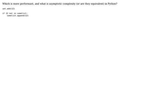 Python list.append if not in list vs set.add performance смотреть онлайн