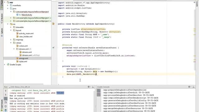 Example for Listview with Simple Adapter смотреть онлайн