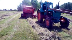 Т-40 прессуется сено