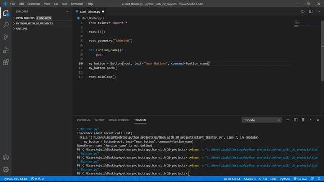 5. How to make button in tkinter and connect it to a function || python gui смотреть онлайн
