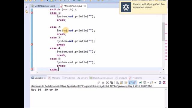 02 Java Switch Statement Example смотреть онлайн