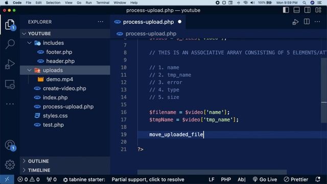 PHP Youtube App Clone (Part 2 video upload and storing data in mysql) смотреть онлайн