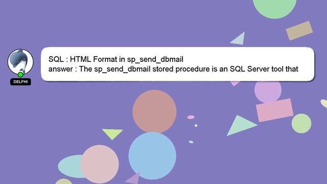 SQL : HTML Format in sp_send_dbmail смотреть онлайн