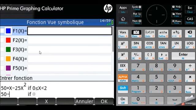 Fonctions par morceaux sur calculatrice HP Prime смотреть онлайн