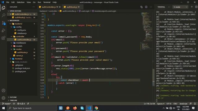 Real Time Chat App Node JS React Express MongoDB Socket.Io MERN User Login Backend #10 смотреть онлайн