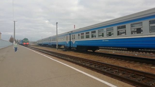 Дизель-поезд ДДБ-1-0270 (ДРБ2-008) Полоцк-Поставы отправляется со станции Полоцк смотреть онлайн