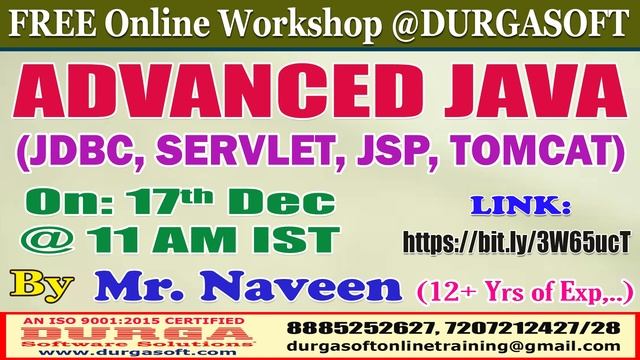 ADVANCED JAVA (FREE Workshop) Online Training @ DURGASOFT смотреть онлайн