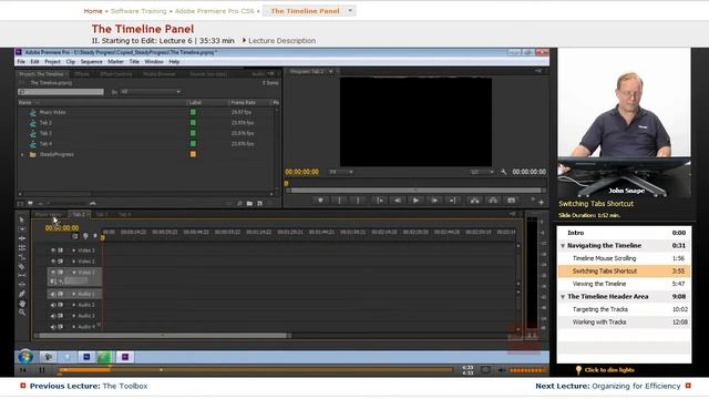 "The Timeline Panel" | Adobe Premiere Pro CS6 with Educator.com смотреть онлайн