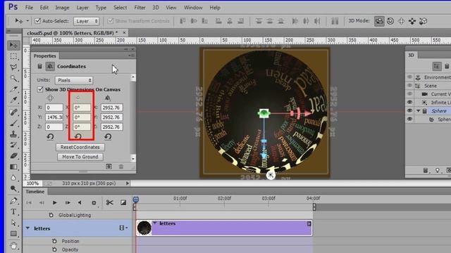 Wordle Spinning Globe Video and animated transparent Gif in Photoshop CC смотреть онлайн