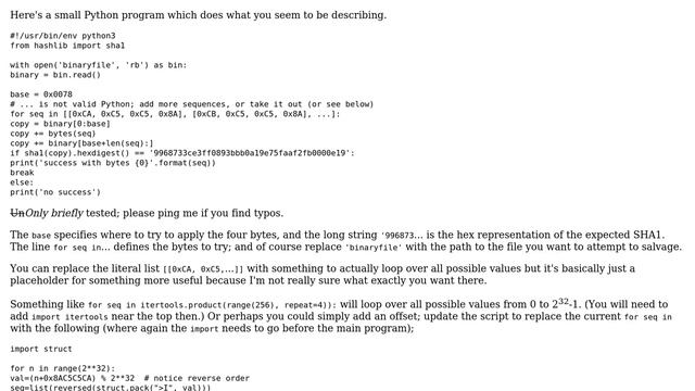 Automatically 'brute force' a few bytes to recover a corrupt file (2 Solutions!!) смотреть онлайн