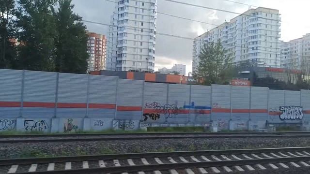 Электрички|РЖД|ЦППК|Электричка Орехово-Зуево - Москва|Вид из окна перегон Железнодорожный - Кучино смотреть онлайн