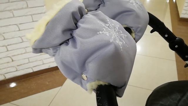 Рукавички Муфта на коляску Ok Style Снежинка Светло серый смотреть онлайн