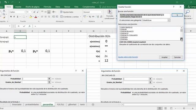 Funciones estadísticas Excel: Distribución X2 смотреть онлайн