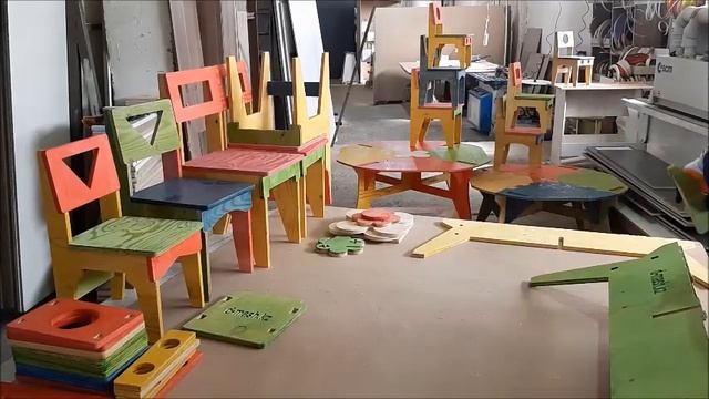 Детский стол и стул (дерево, фанера) смотреть онлайн
