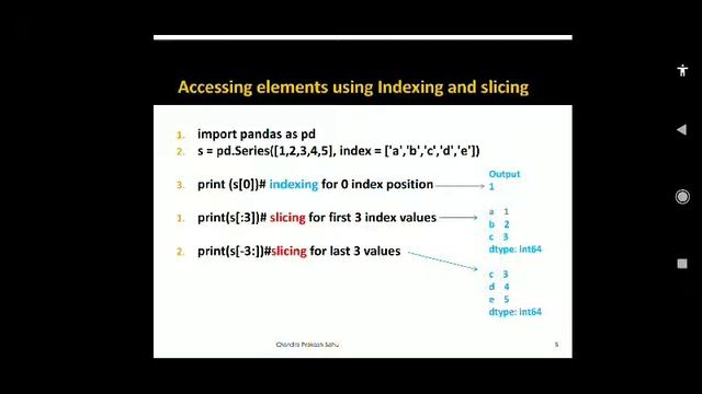 Series part 3-Mathematical operations, head/tail functions, indexing, slicing accessing смотреть онлайн