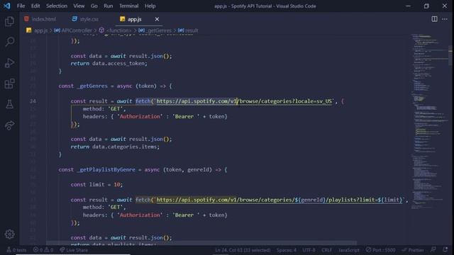 How to use Spotify's Web API ? with Javascript | Javascript API Project смотреть онлайн