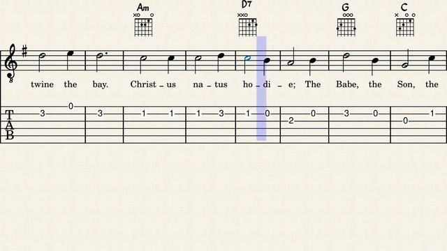 Christ Was Born On Christmas Day - Easy Guitar Sheet Music with Tabs & Chords смотреть онлайн