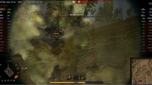 World of Tanks - Churchill III action - Steppes - Mega Effort and medals смотреть онлайн