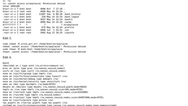 Unix & Linux: Unable to run chmod, chown, and even ls on a folder смотреть онлайн