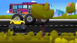 Пожарный монстр трак и другие машинки для детей