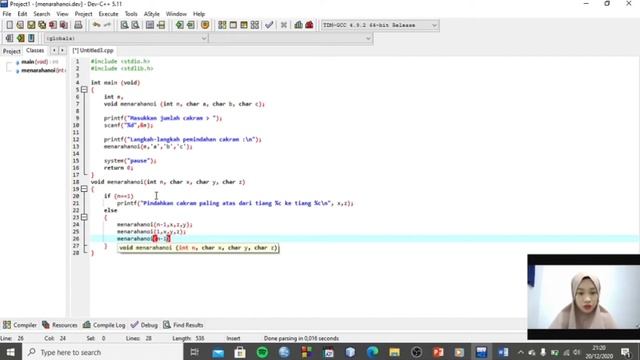 IMPLEMENTASI REKURSI (Menyelesaikan Menara Hanoi) смотреть онлайн
